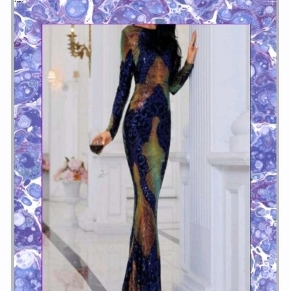 COLORBLOCK  SEQUINED PREMIUM BRAND SPECIAL EVENT MAXI - Picture 2 of 15